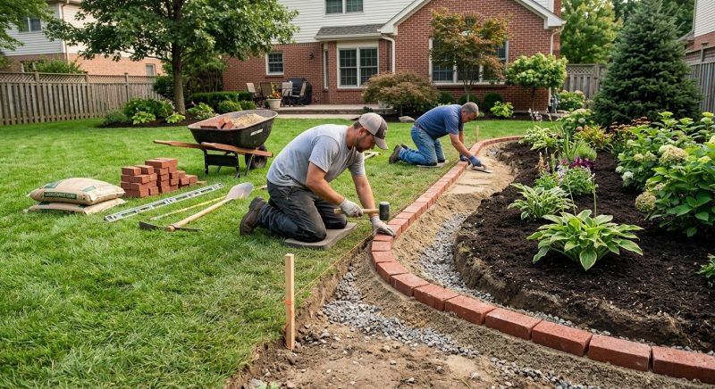Brick Border Installation in Worcester, MA