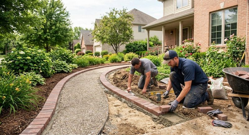 Brick Border Installation in Worcester, MA