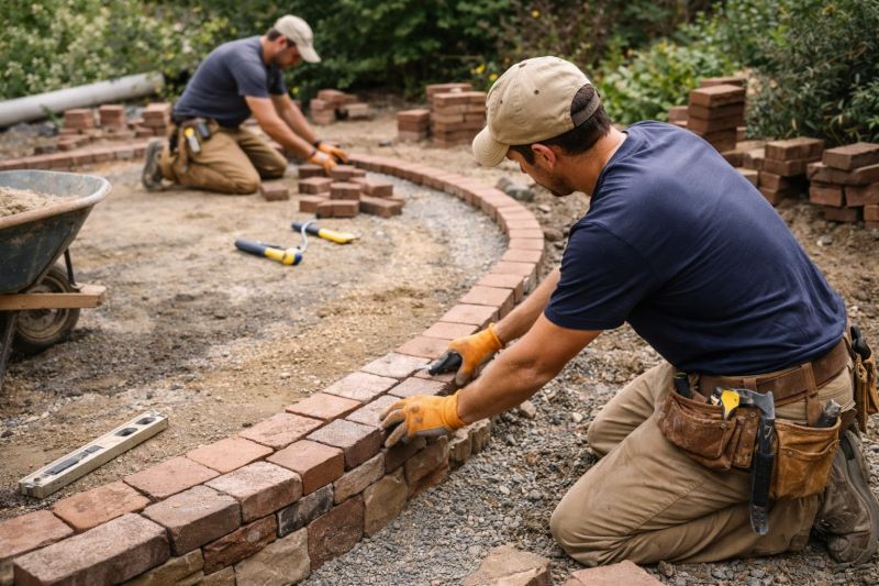 Brick Hardscape Installation in Framingham, MA