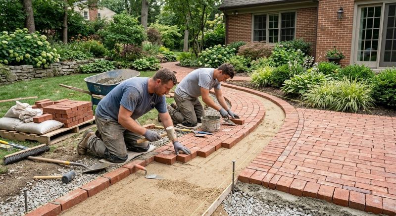 Brick Hardscape Installation in Warwick, RI
