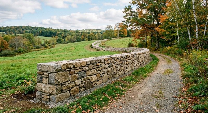 Stone Wall Hardscaping in Worcester, MA